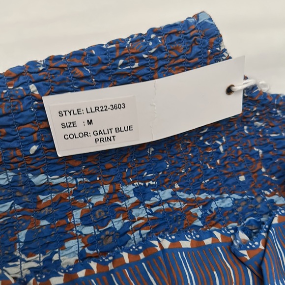 Love the Label Blue Ruffled V-Neck Blouse Tank - Picture 7 of 7